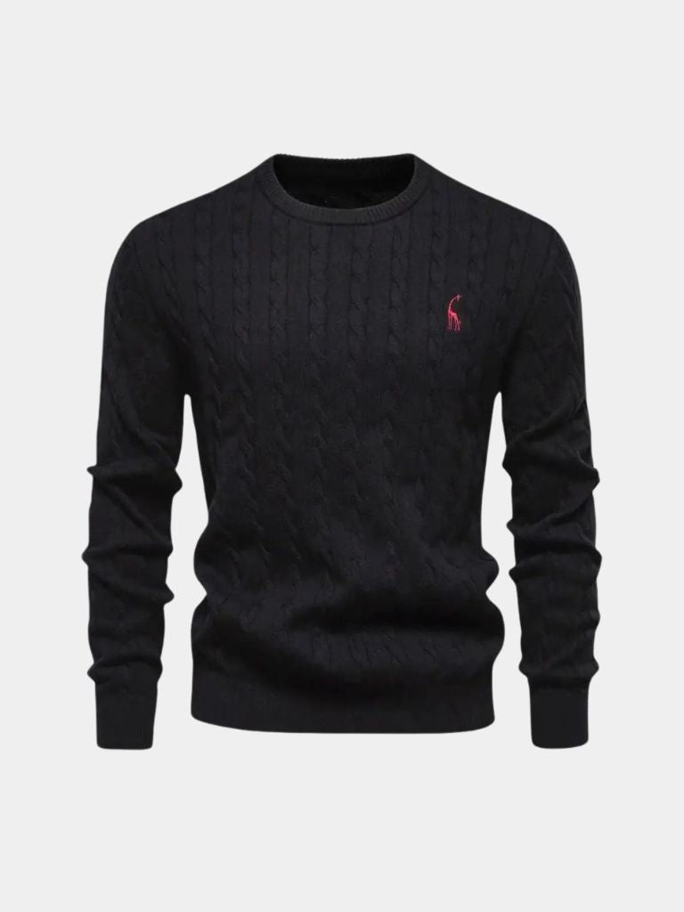 Cotton  Crew Neck Pullover Sweater - Cross & Crown