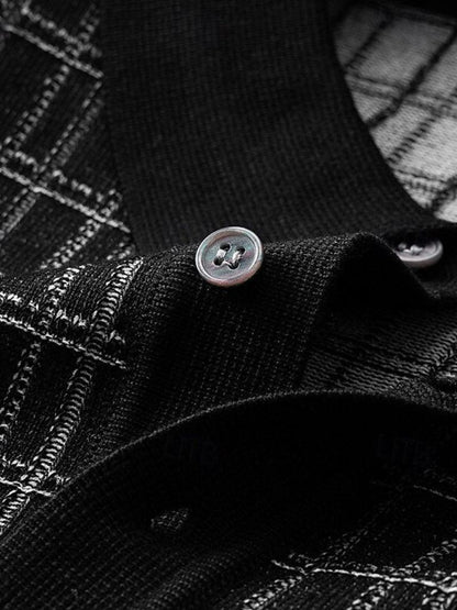 Classic Noir Knit Polo Shirt - Cross & Crown