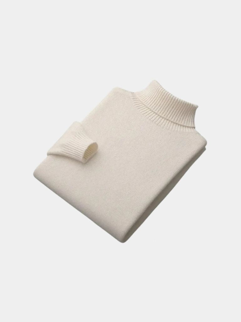 100% Merino Wool Turtleneck Sweater - Cross & Crown