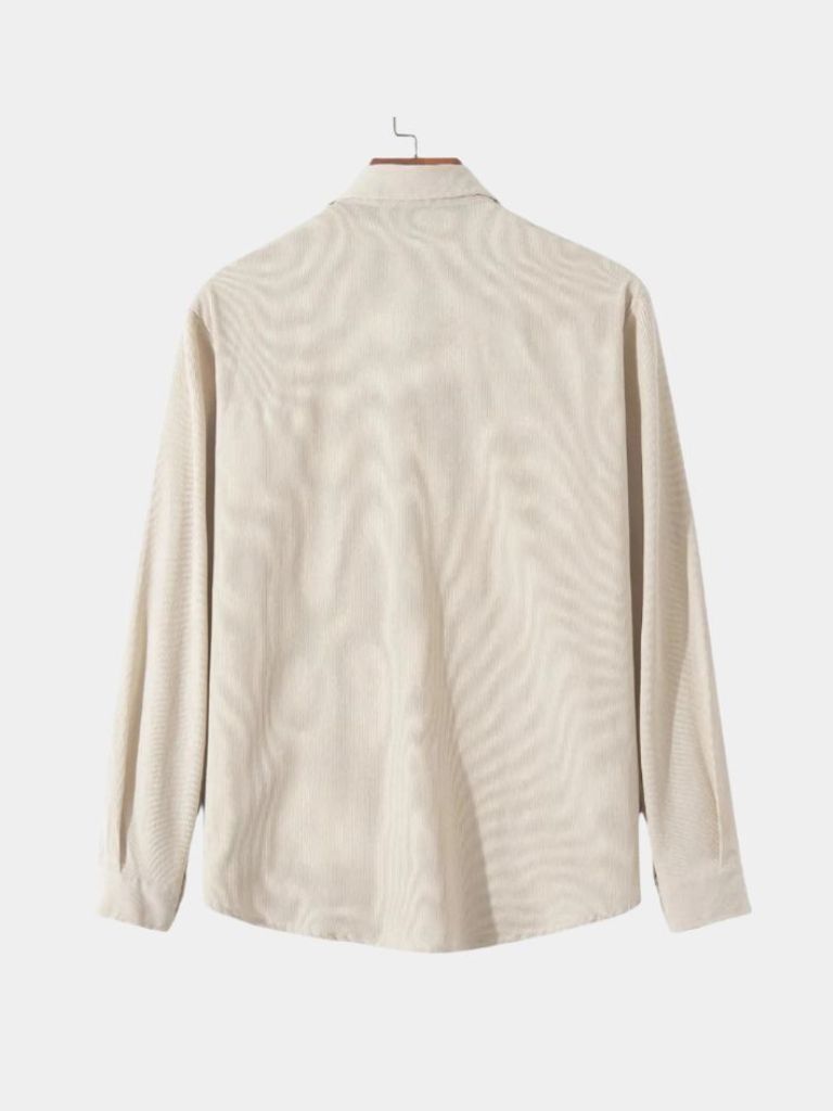Camisa casual de pana sólida - <tc>Cross & Crown</tc>