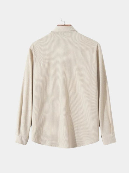 Camisa casual de pana sólida - <tc>Cross & Crown</tc>