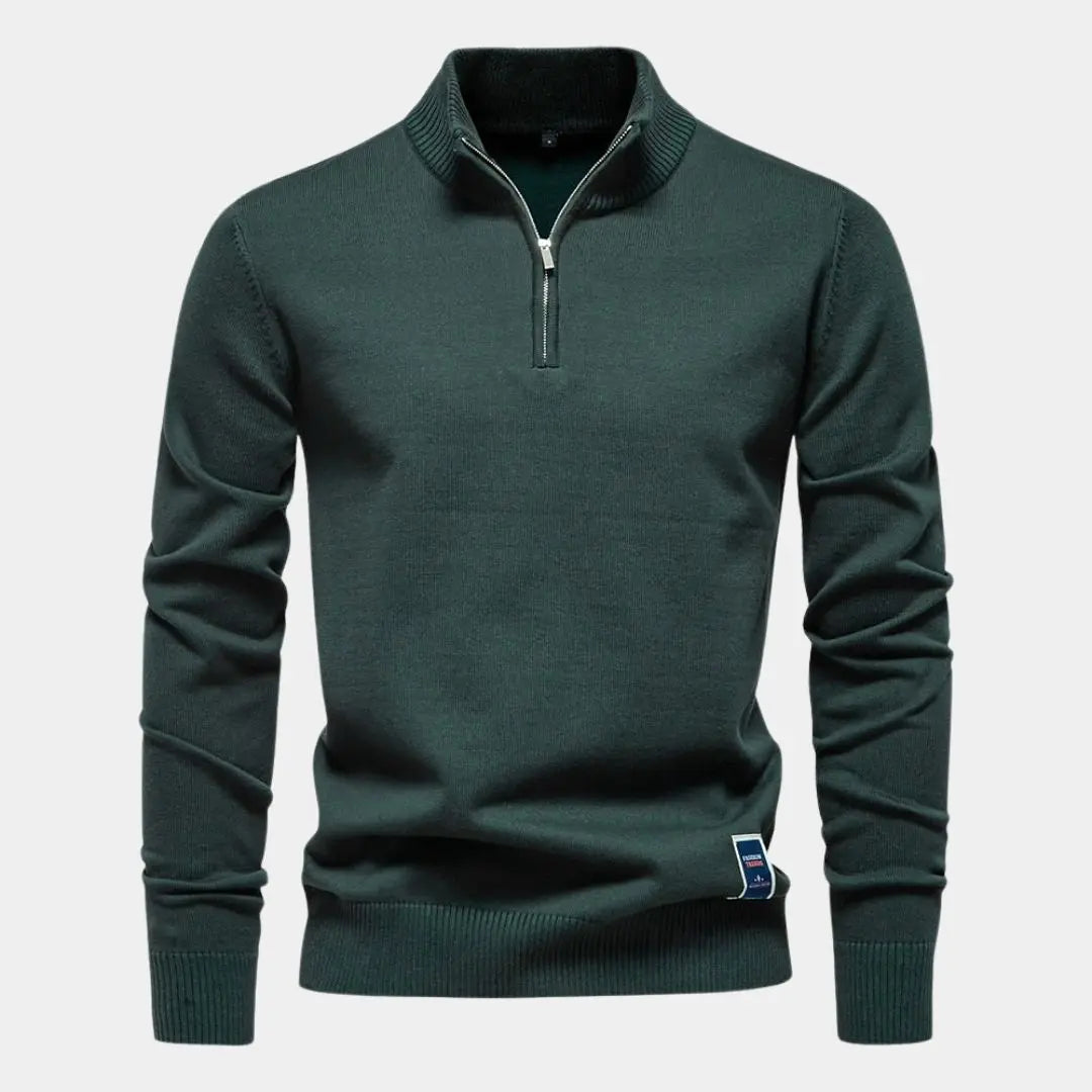 Essential Quarter-Zip Jumper Sweater - Cross & Crown Cross & Crown