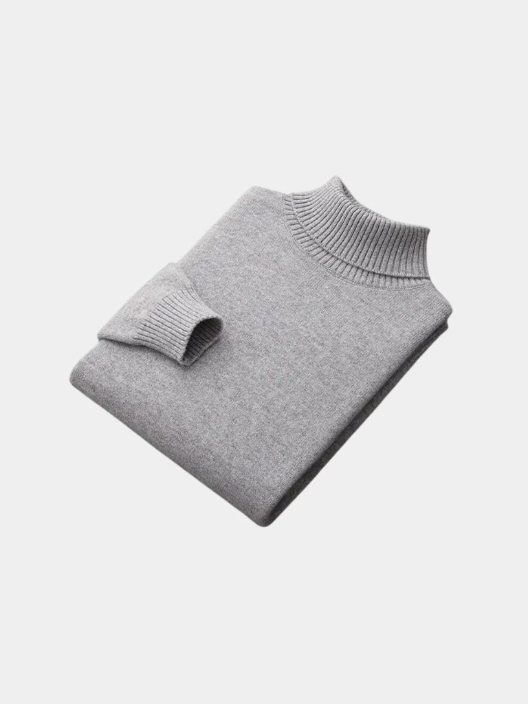 100% Merino Wool Turtleneck Sweater - Cross & Crown