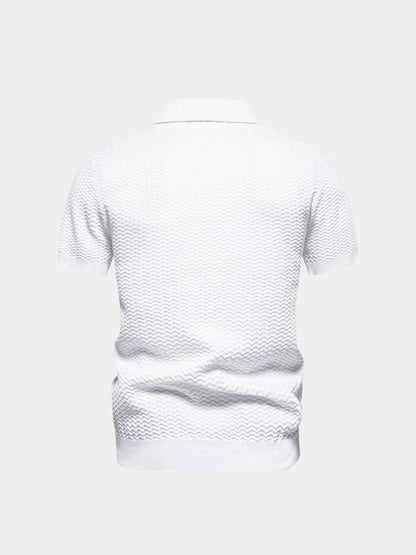 Classic Fit Quarter Zip Business Casual Short Sleeves Polo - Cross & Crown