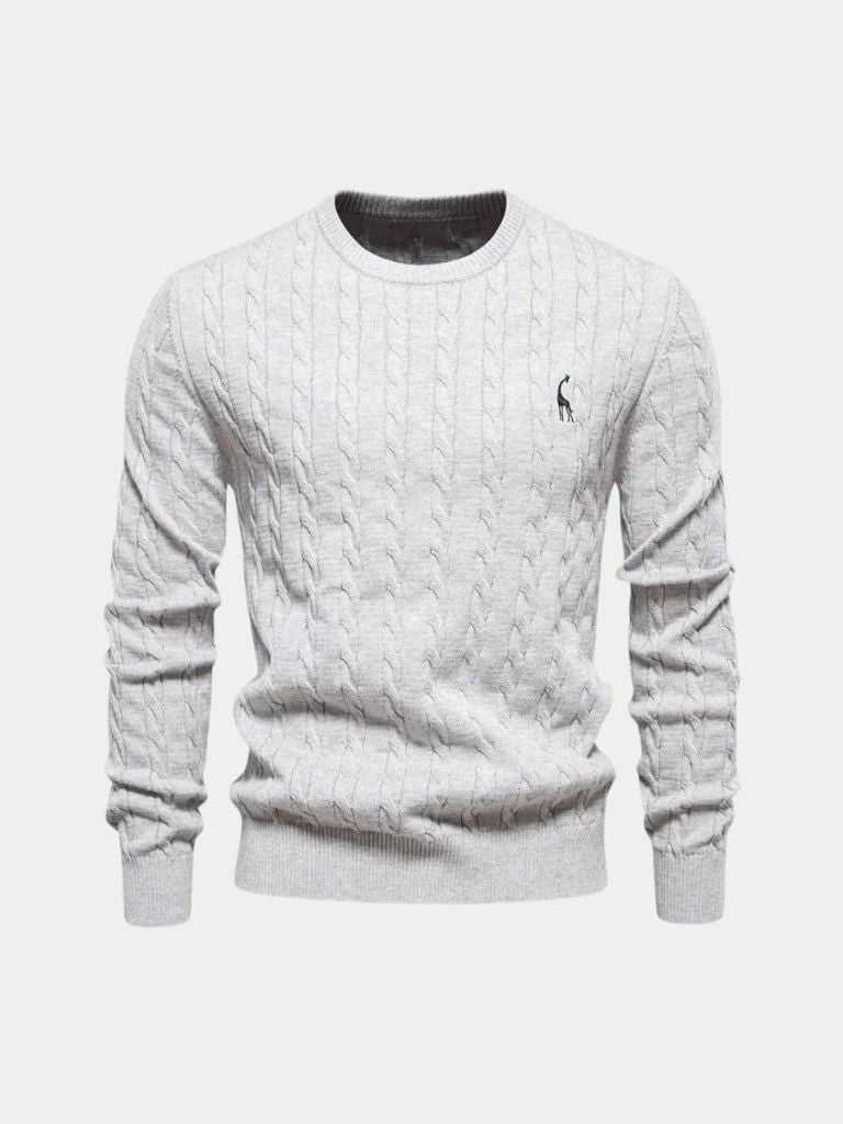 Cotton  Crew Neck Pullover Sweater - Cross & Crown