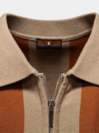 Navy Stripe Polo - Cross & Crown