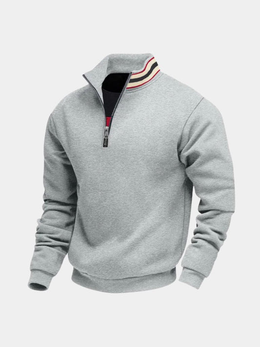 Regent Striped High Collar Pullover - Cross & Crown