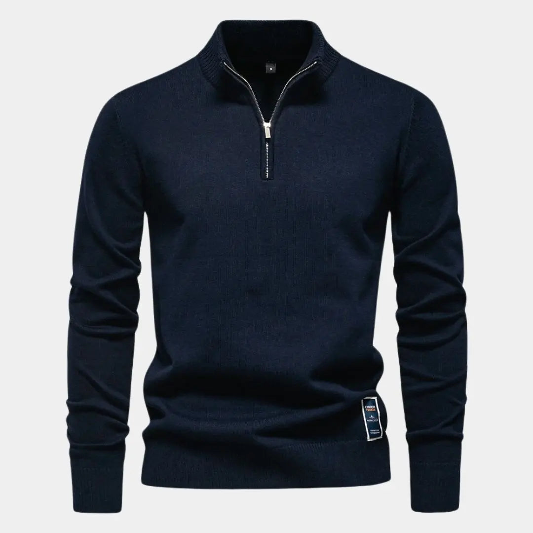 Essential Quarter-Zip Jumper Sweater - Cross & Crown Cross & Crown