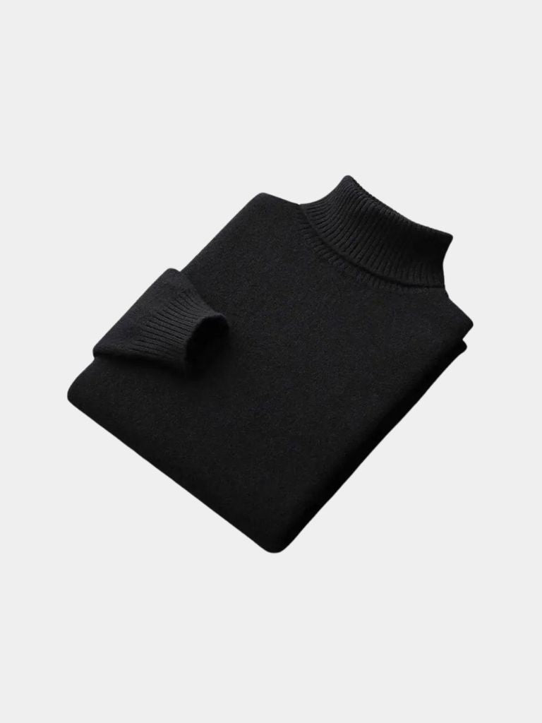 100% Merino Wool Turtleneck Sweater - Cross & Crown