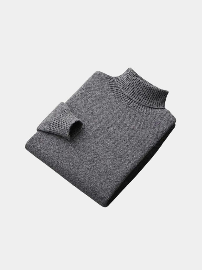 100% Merino Wool Turtleneck Sweater - Cross & Crown