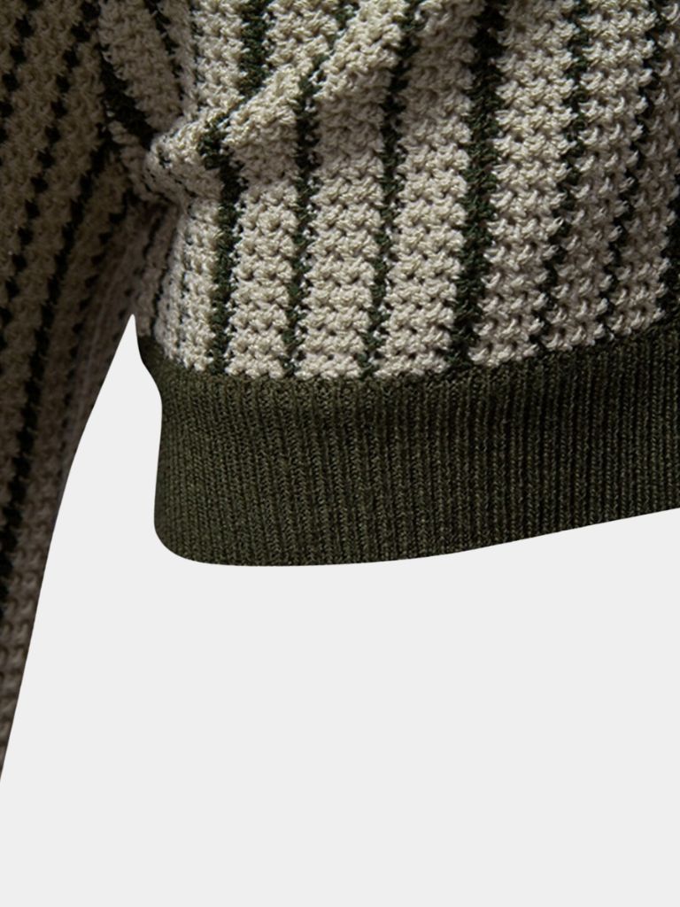 Striped Knit Polo Shirt - Cross & Crown