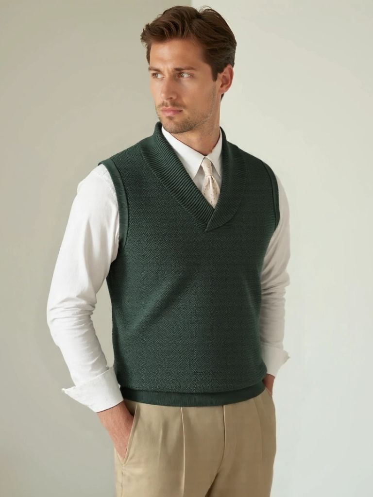 British Knit Vest Waistcoat - Cross & Crown