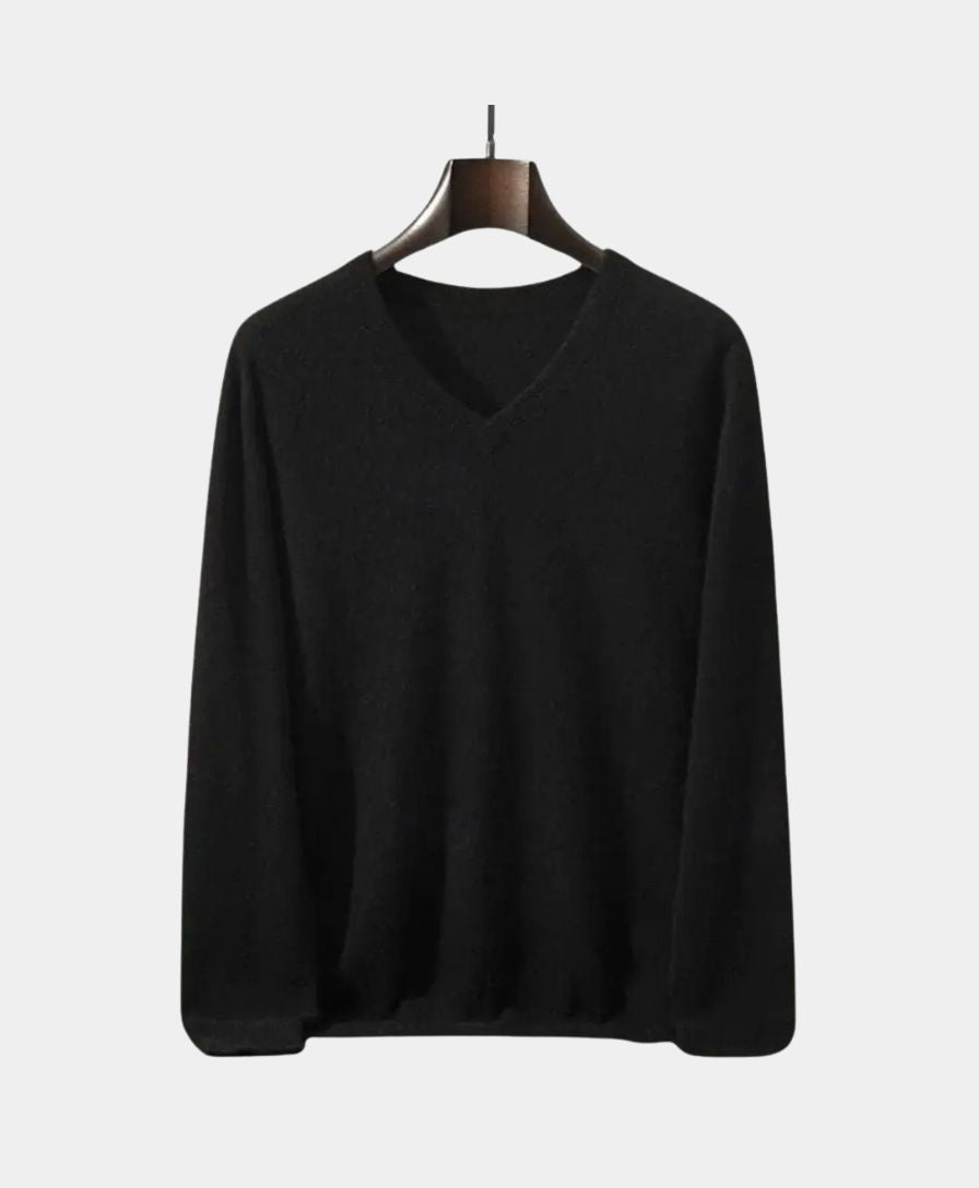 Cashmere V Neck Knitwear Sweater - Cross & Crown