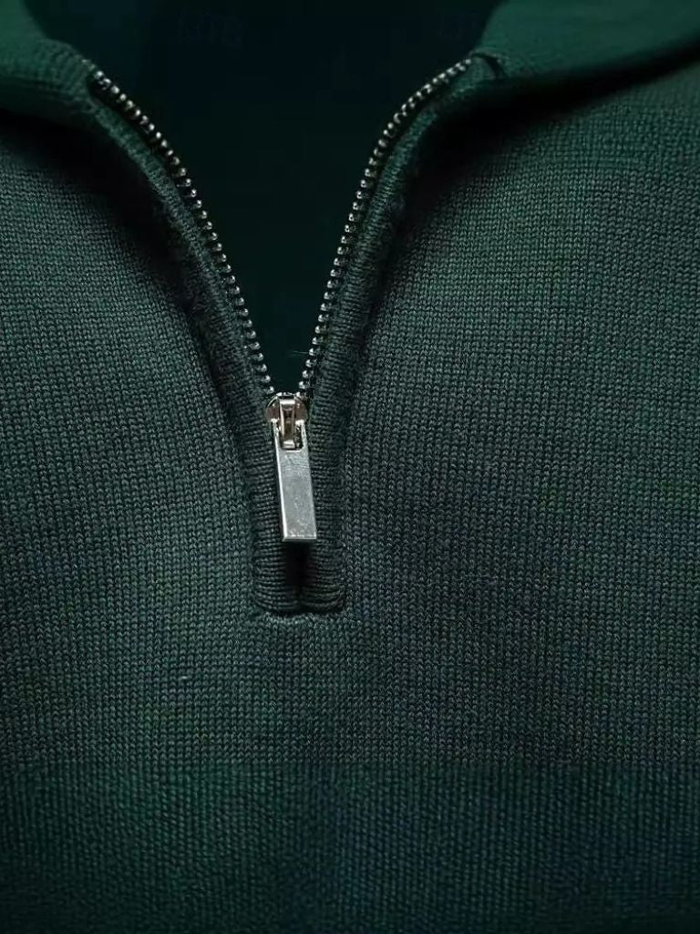 Essential Quarter-Zip Jumper Sweater - Cross & Crown