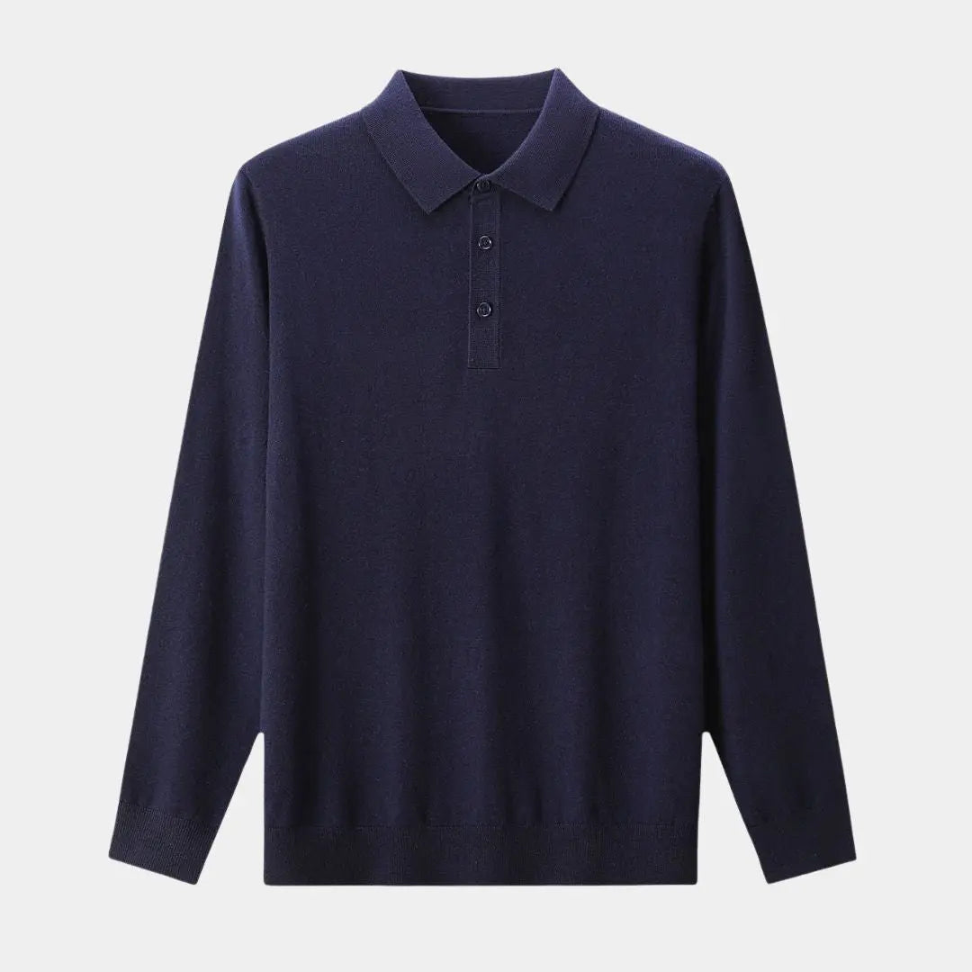 Wool Knit Button Up Polo Sweater - Cross & Crown Cross & Crown