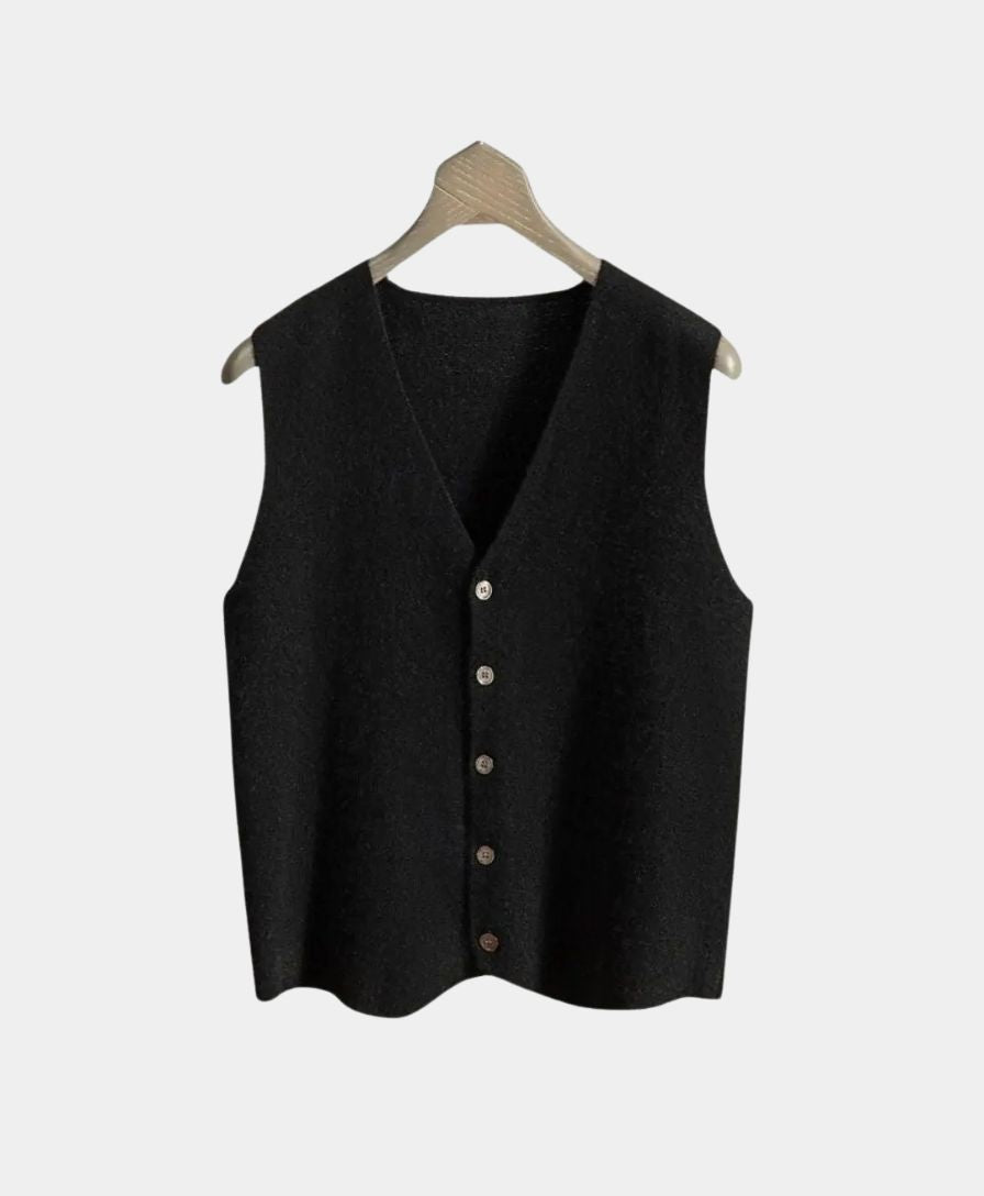 Cashmere Cardigan Vest  - Cross & Crown