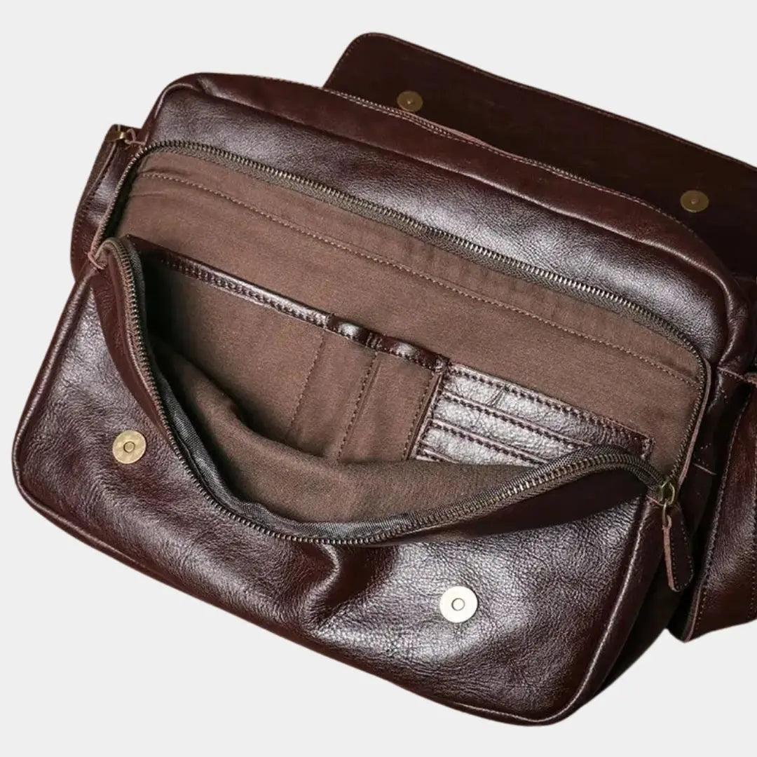 Classic Messenger Leather Bag - Cross & Crown Cross & Crown