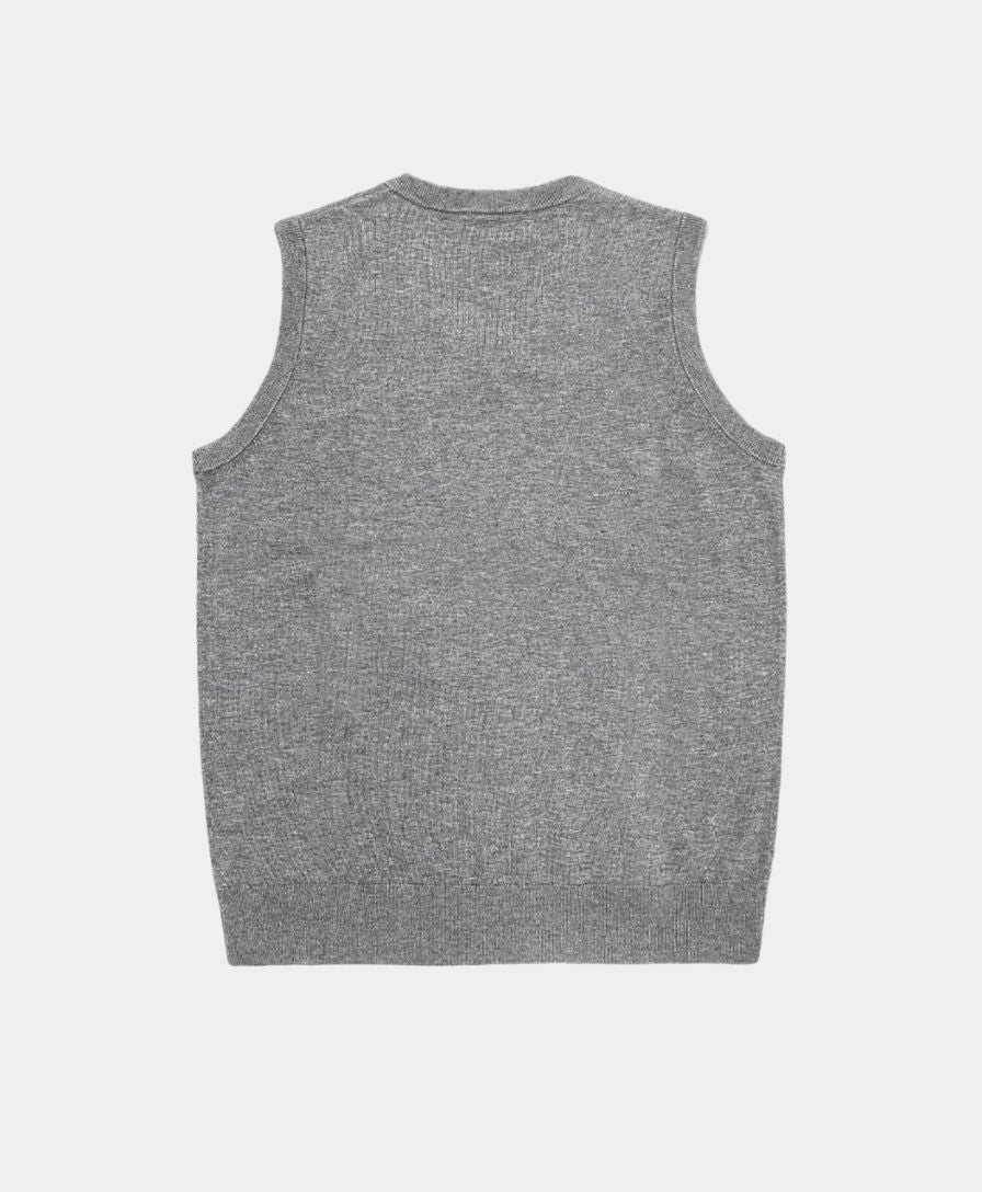 100% Cashmere V Neck Knit Vest - Cross & Crown