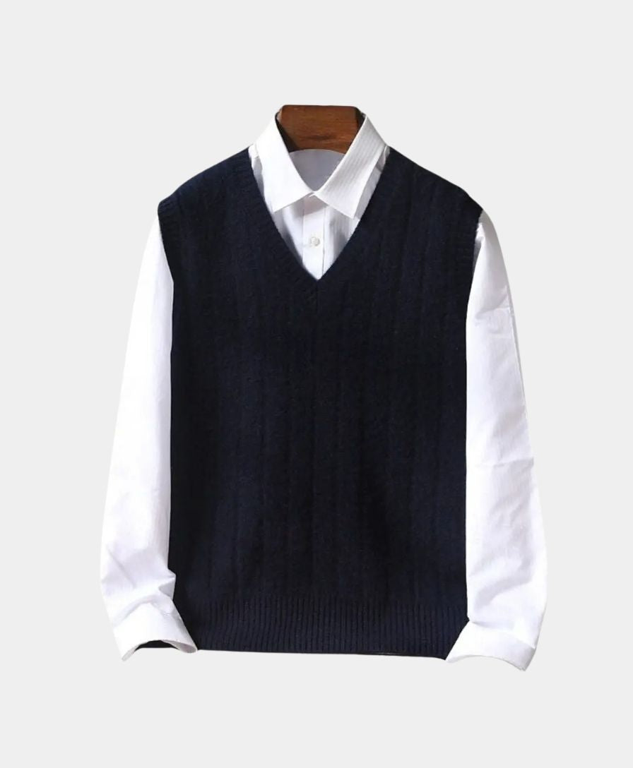 100% Merino Wool Pullover Sweater Vest - Cross & Crown