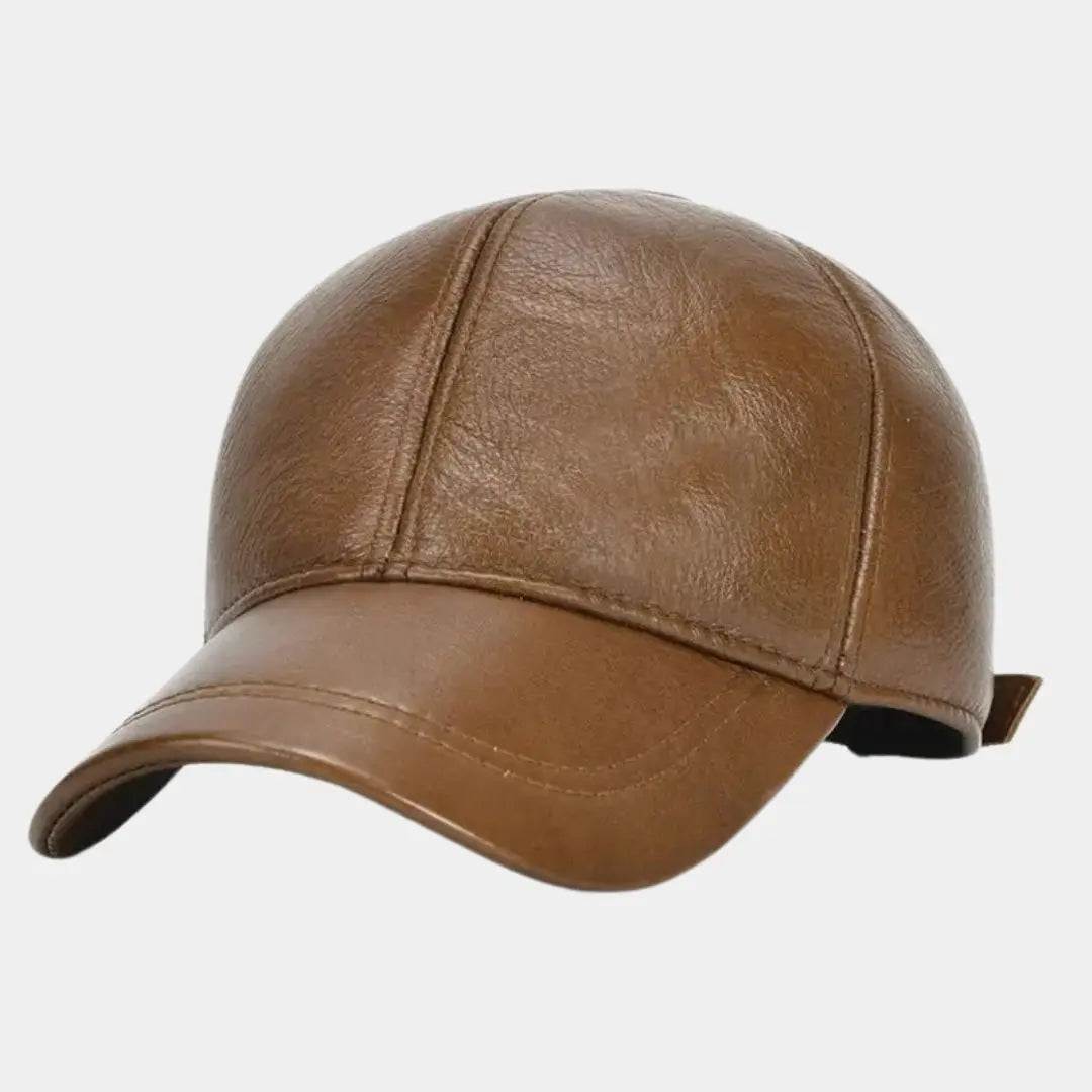 2024 Adjustable Men's Genuine Cowhide Leather Baseball Cap for Fall Winter Outdoor Sports Hat Men Real Cowhide Leather Caps Cross & Crown