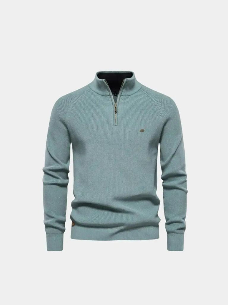 Elegant Quarter Zip Sweater - Cross & Crown