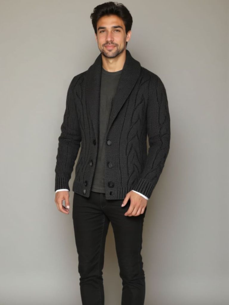 Men's Knitted Cardigan - Cross & Crown