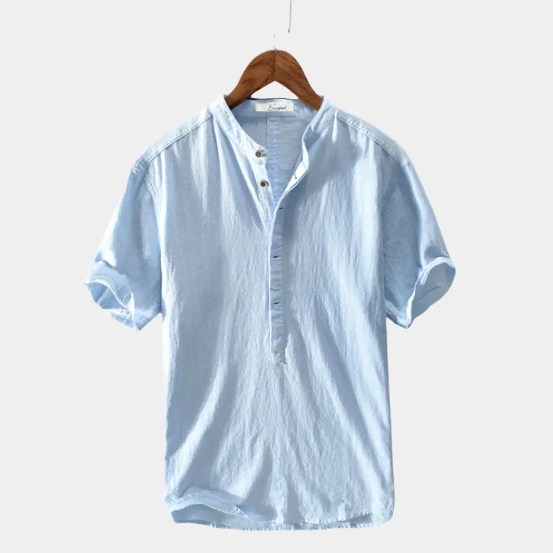 Essential Short Sleeve Linen Shirt - Cross & Crown Cross Crown