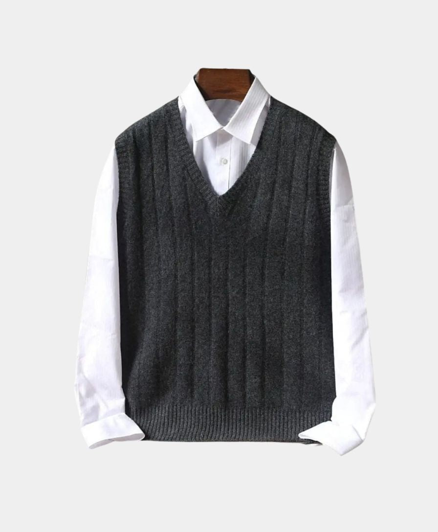 100% Merino Wool Pullover Sweater Vest - Cross & Crown