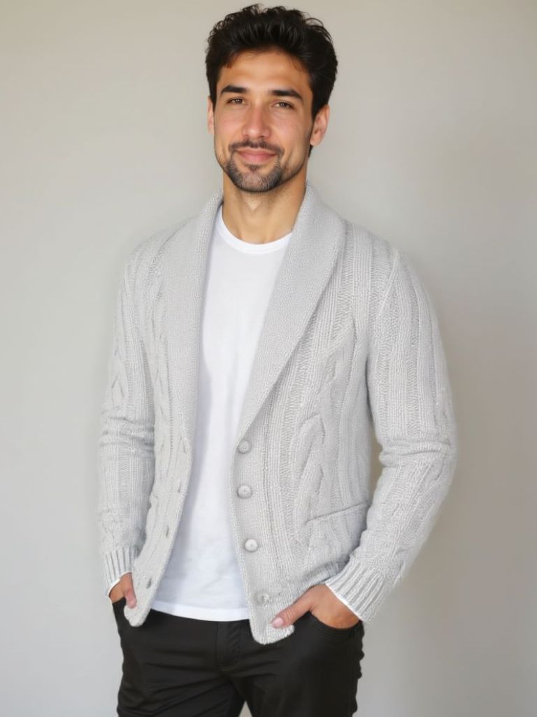 Men's Knitted Cardigan - Cross & Crown