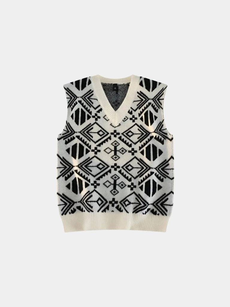 Academic Retro Knit Vest - Cross & Crown