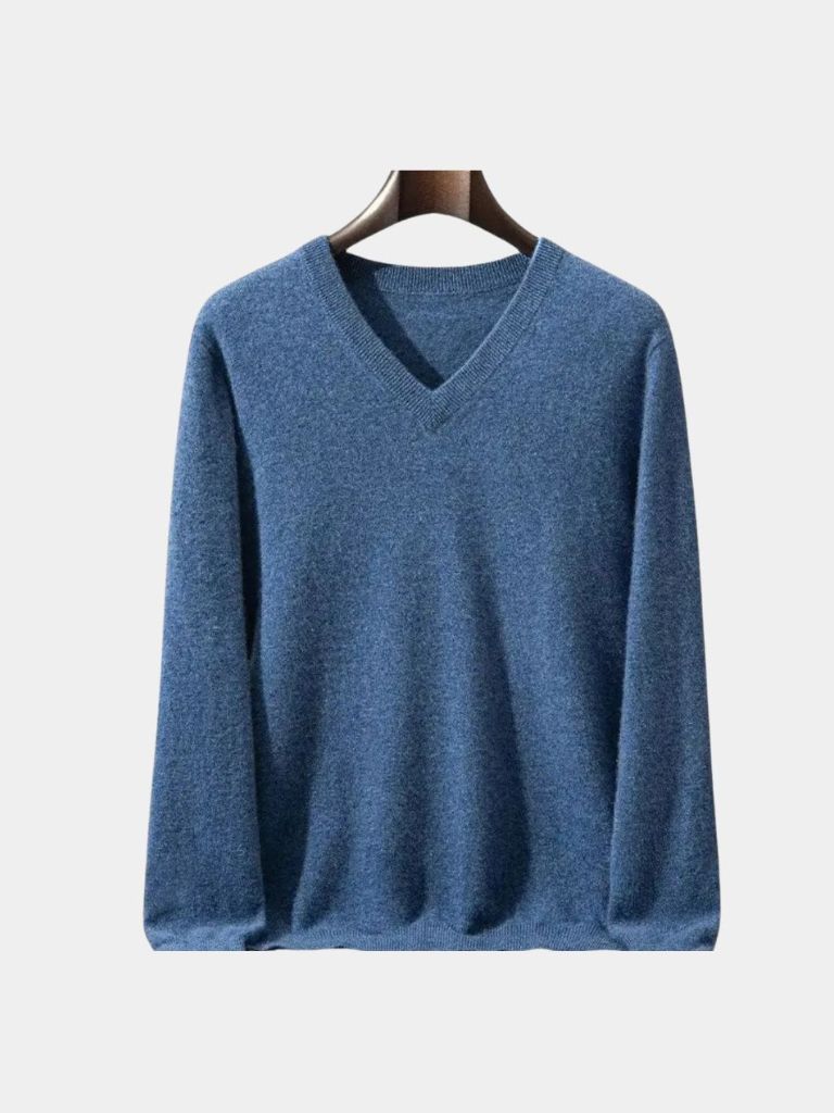 Cashmere V Neck Knitwear Sweater - Cross & Crown