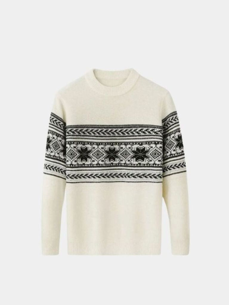 100% Wool Fair Isle Pullover Sweater Jumper - Cross & Crown