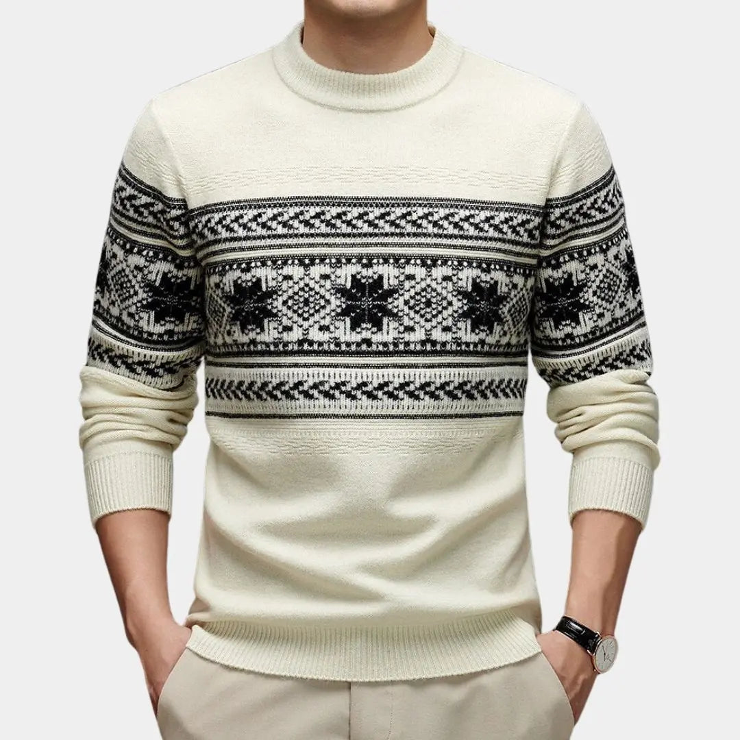 100% Wool Fair Isle Pullover Sweater Jumper - Cross & Crown Cross & Crown