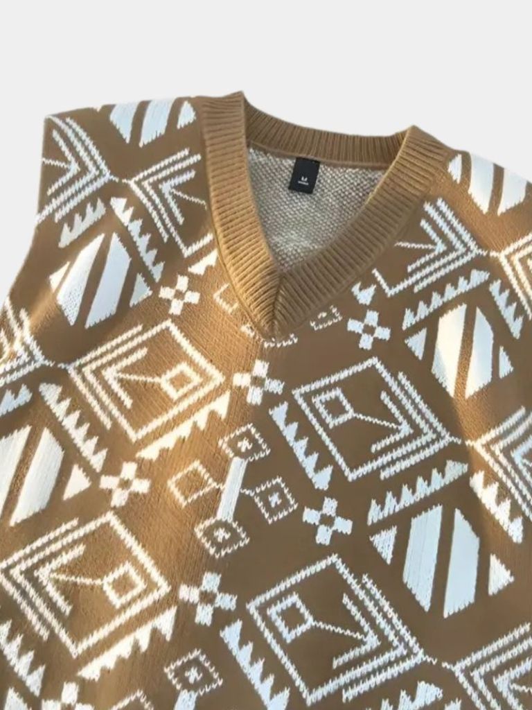 Akademische Retro-Strickweste - <tc>Cross & Crown</tc>