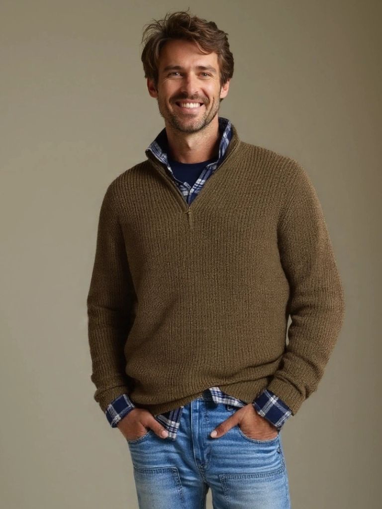 Classic Highland Quarter-Zip Sweater - Cross & Crown