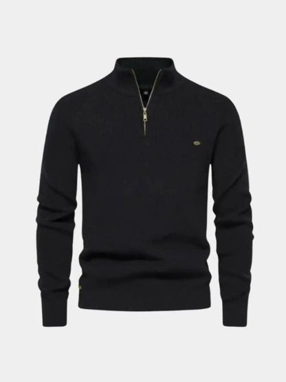 Elegant Quarter Zip Sweater - Cross & Crown