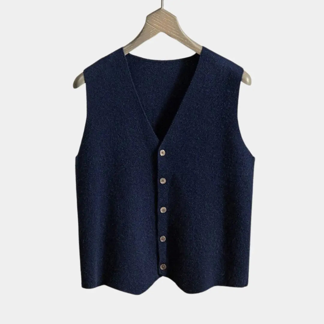 Cashmere Cardigan Vest  - Cross & Crown Cross & Crown