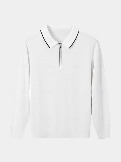 Ivory Elite Long Sleeve Polo – Cross & Crown