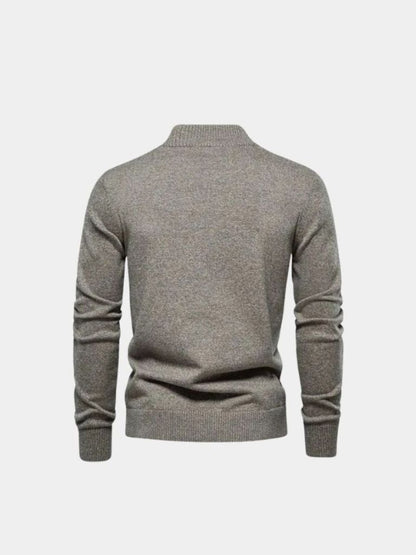 Knitted Stand Collar Cotton Cardigan - Cross & Crown