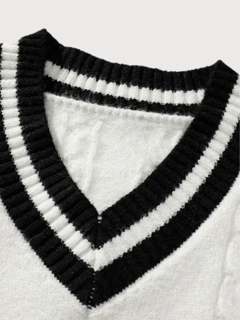 Minimalist V-Neck Sweater - Cross & Crown