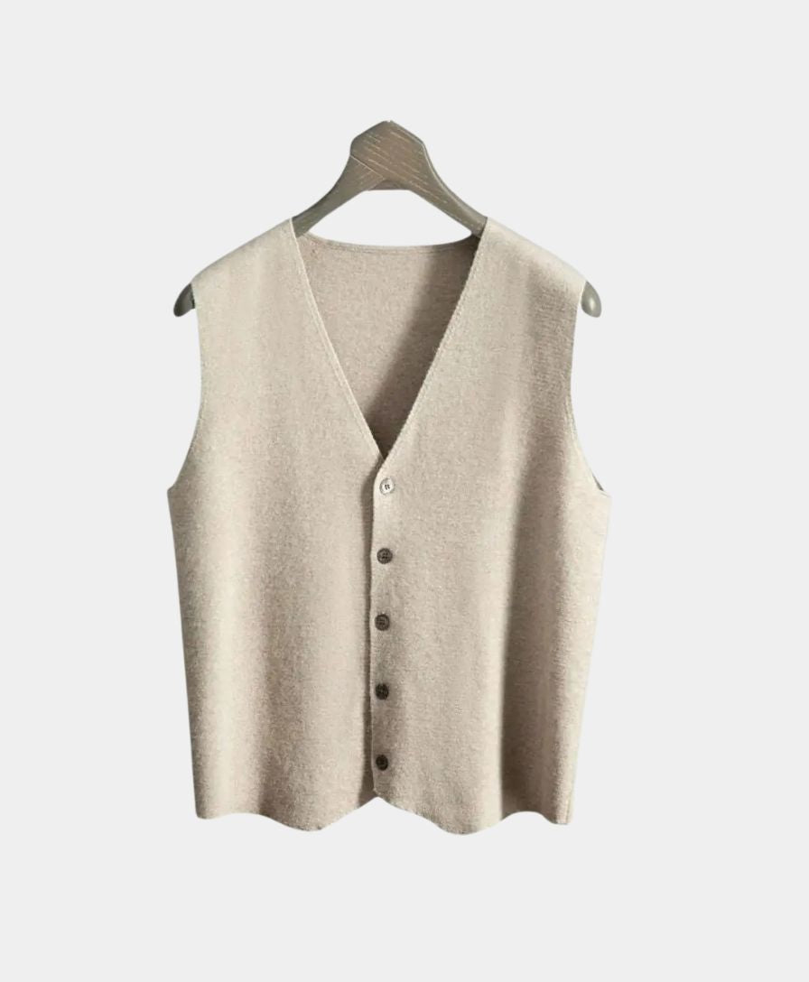 Cashmere Cardigan Vest  - Cross & Crown