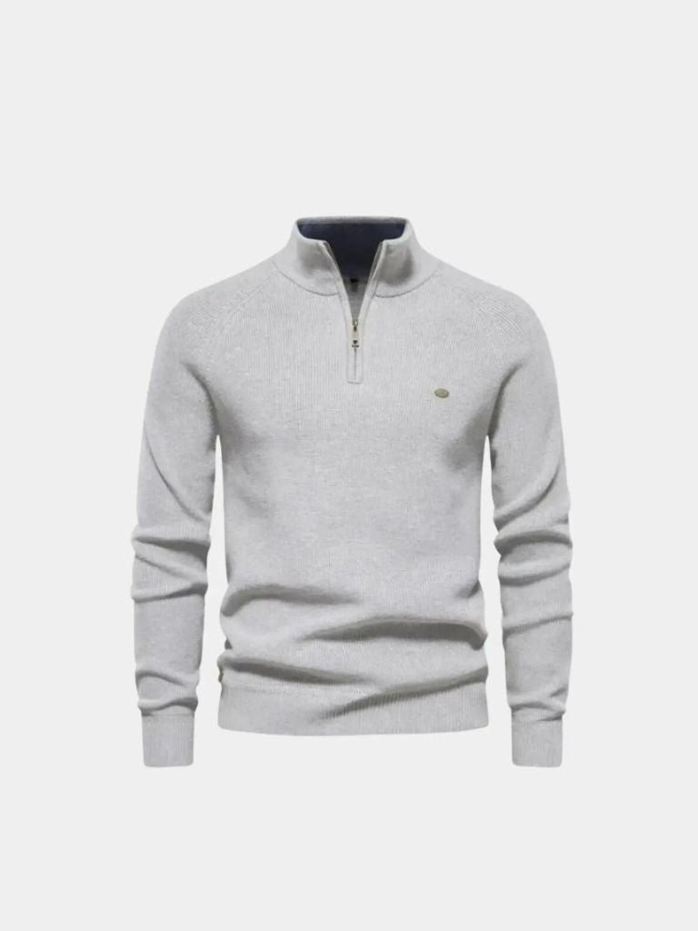 Elegant Quarter Zip Sweater - Cross & Crown