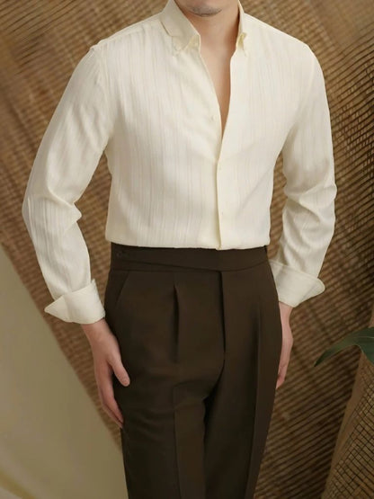 Striped Button Down Seersucker Shirt - Cross & Crown