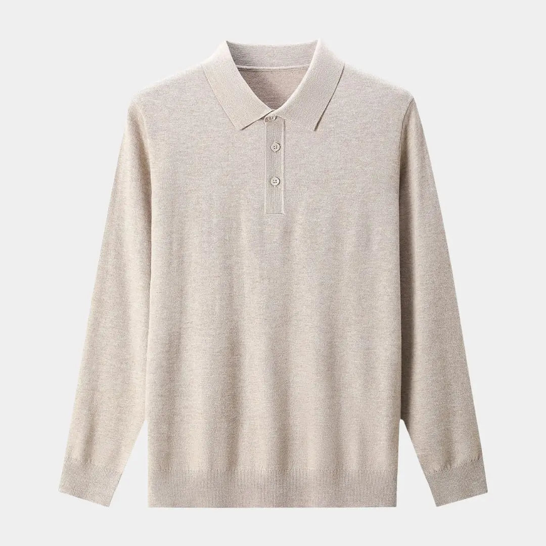 Wool Knit Button Up Polo Sweater - Cross & Crown Cross & Crown