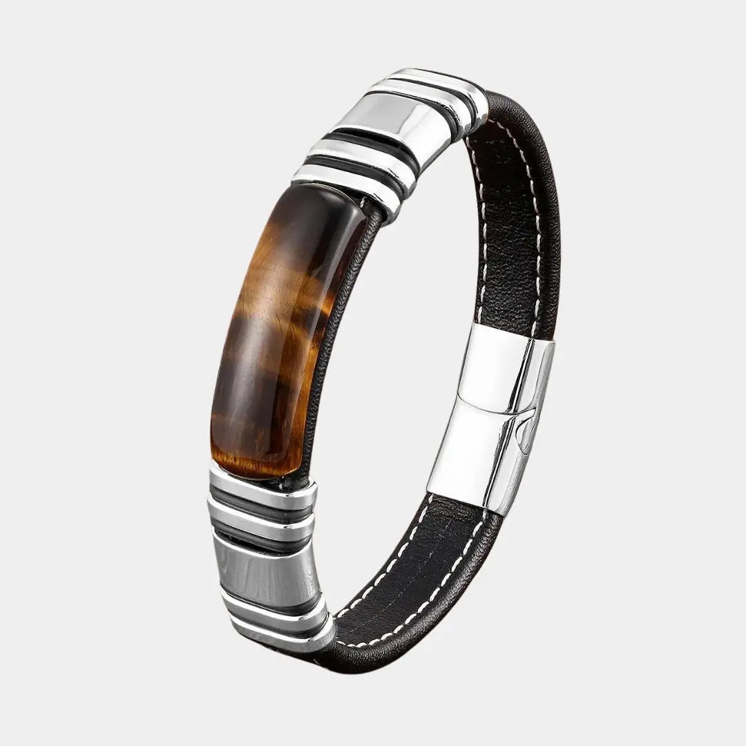 100% Natural Arc Tiger Eye Bracelet For Men Charm Stainless Steel Accessories Bangles 2021 Women Bracelet Fashion Jewelry Gifts Cross & Crown