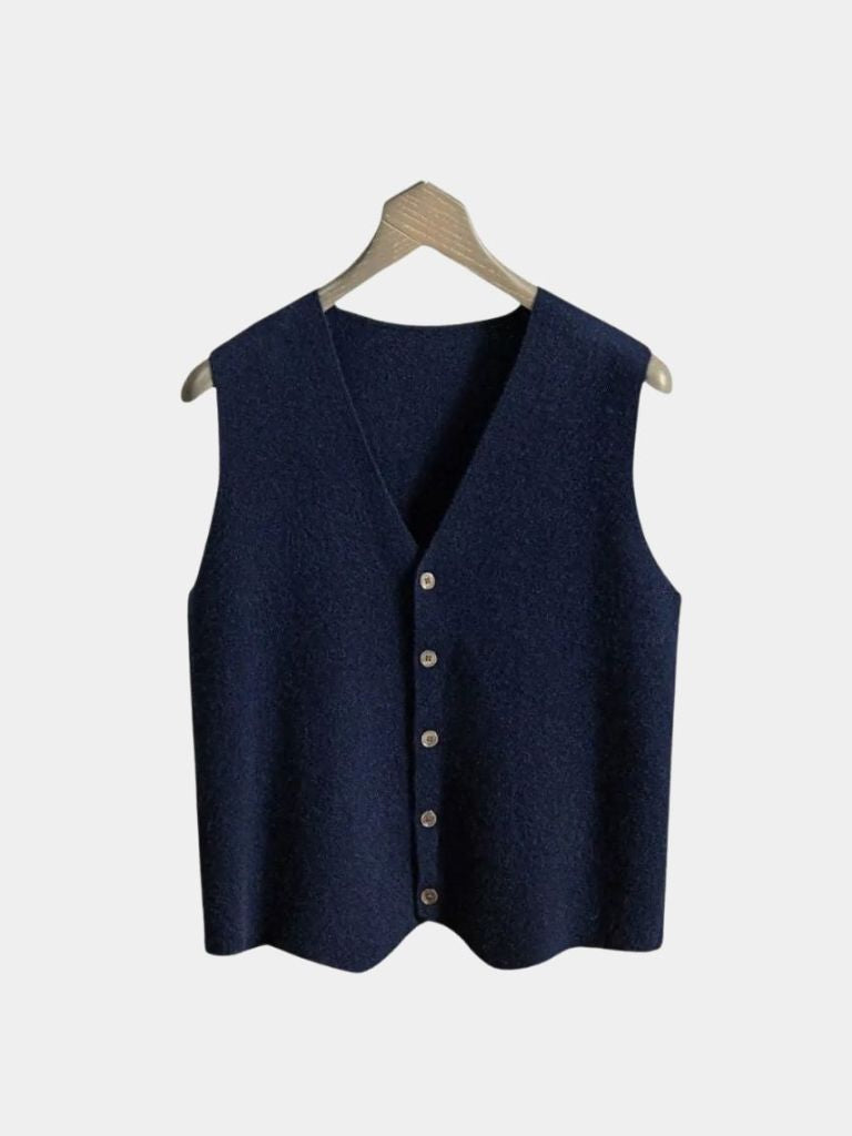 Cashmere Cardigan Vest  - Cross & Crown