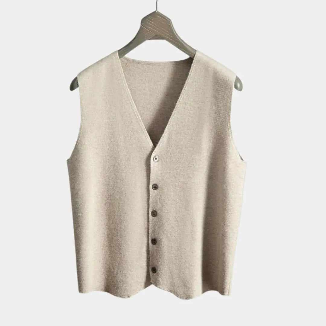 Cashmere Cardigan Vest  - Cross & Crown Cross & Crown