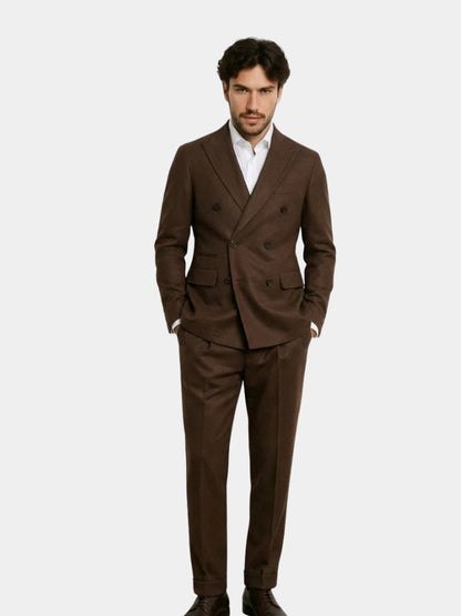 Donkerbruin Garbadine pak - Kruis &amp; Kroon