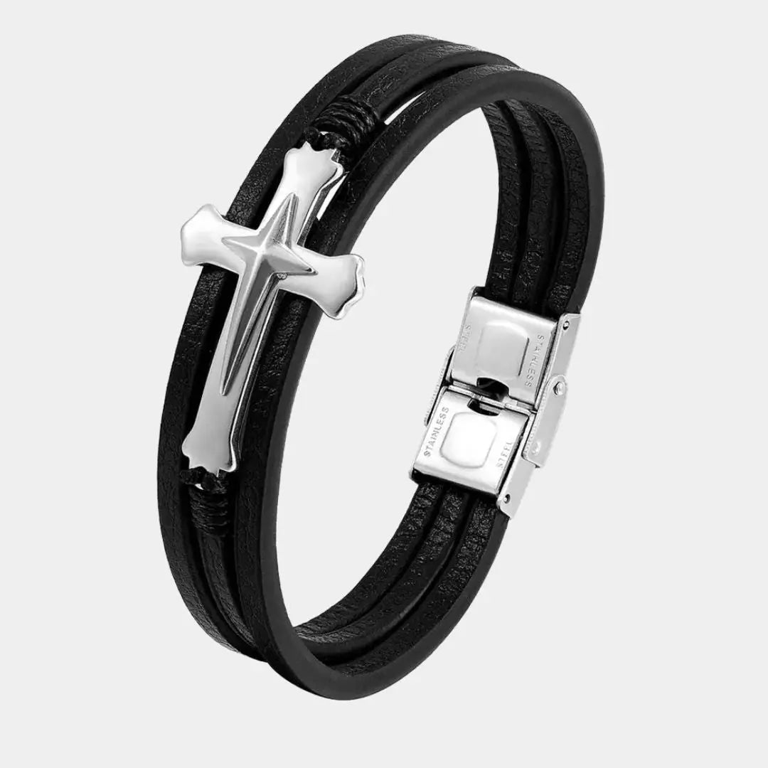 Multi Layer Prayer Cross Bracelet - Cross & Crown Cross & Crown