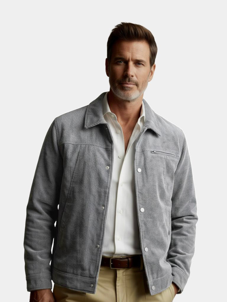 Minimalist Corduroy Sherpa Jacket - Cross & Crown